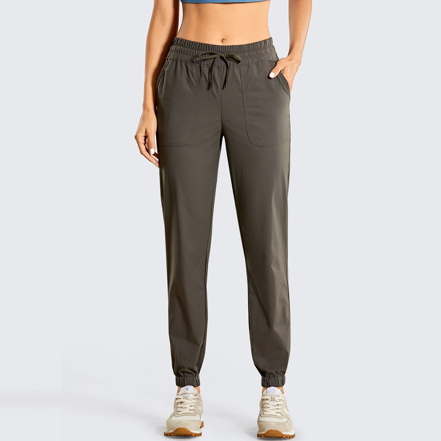 SYROKAN Women's Lightweight Casual Joggers Athletic Drawstring Lounge Pants Elastic Waist with Pockets