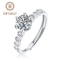 gems ballet womens moissanite ring 0 5ct 5mm vvs1 moissanite diamond antique style rings in 925 sterling silver fine jewelry