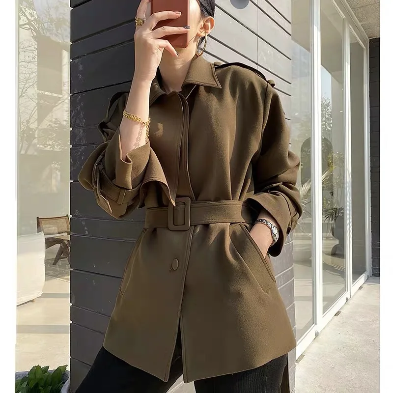 

She Beaty 2021 Autumn Winter Trench Coats Women Korean Fashion Traf Jacket Clothes Parkas Tops Veste Femme 2021 Autumn Spring Za