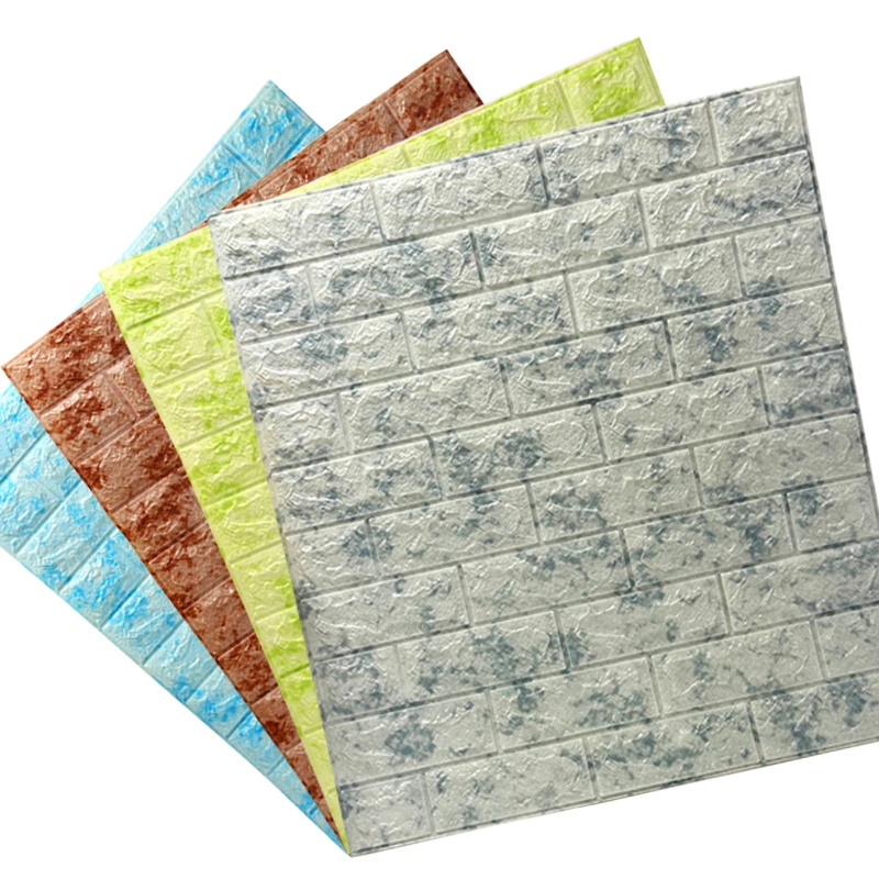 

Self adhesive 3D Brick Wallpaper Sticker for TV Back Living Room Bedroom Ground Wall Coving Waterproof DIY Foam Wall Sticker