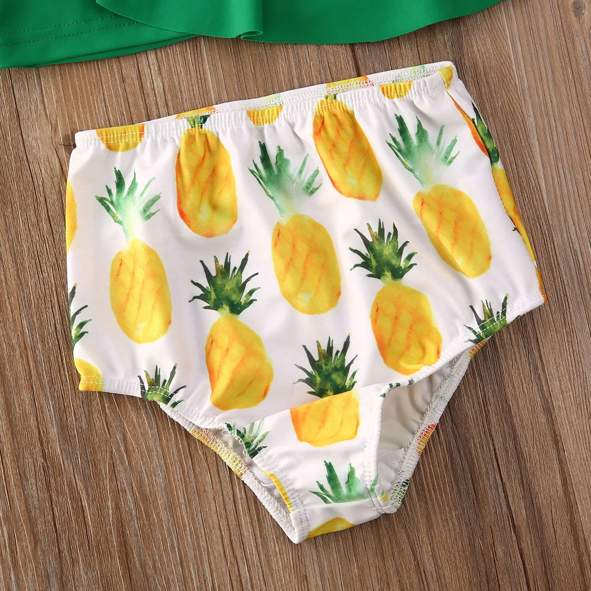 От 0 до 4 лет детский купальник для девочек с принтом ананаса футболка бикини на