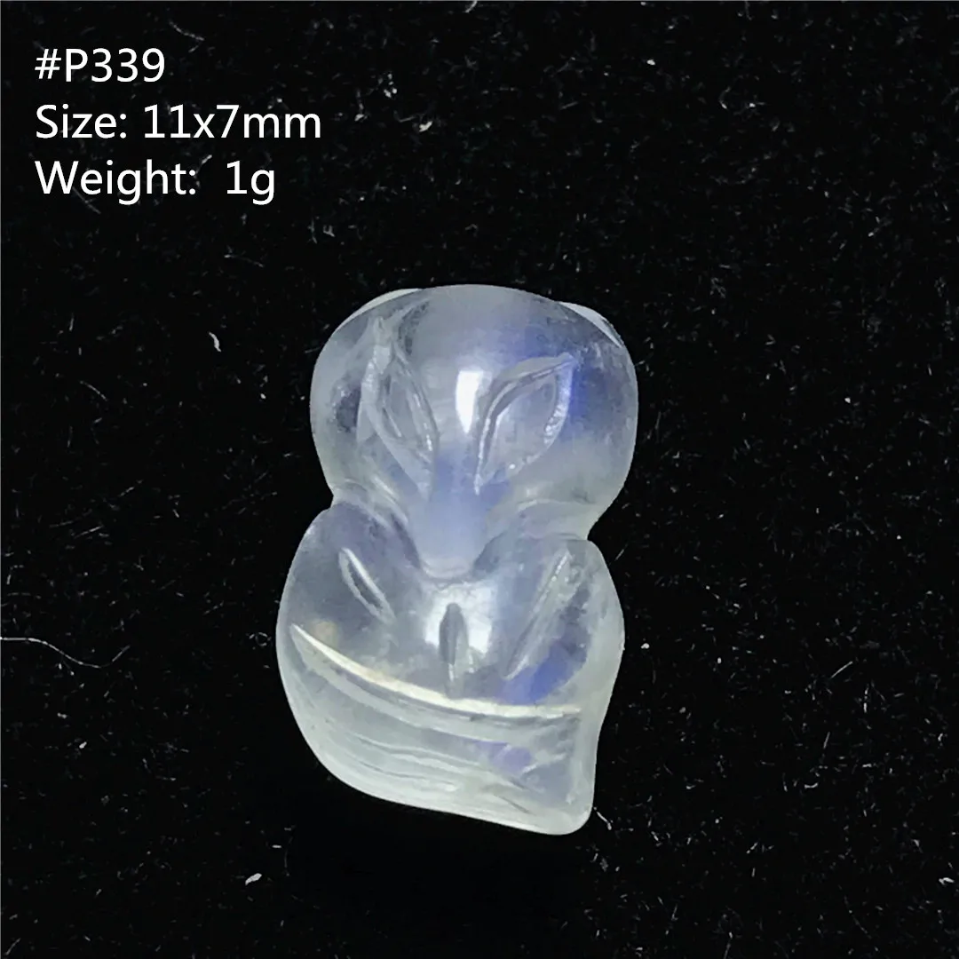 

Топ естественный синий свет лунный камень кулон для женщин и мужчин, с рисунком лисы резные 11x7 мм хрустальные бусины удачи Любовь Исцеление ...