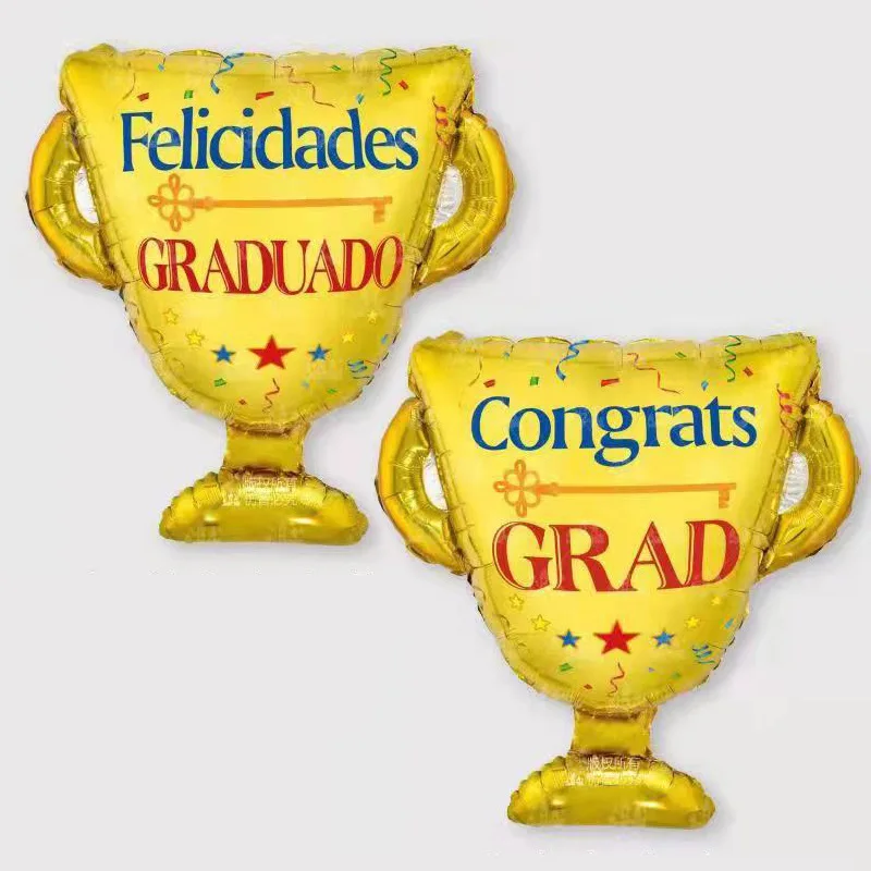 

50pcs Congrats Grad Trophy Balloons Graduation air Balloons Globos Back To School Decorations Birthday Party Decorations kids
