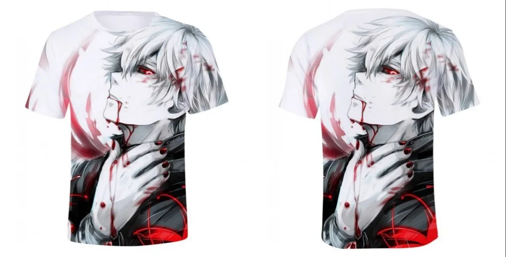 Футболка с 3D-принтом "tragical Tokyo Ghoul", мужская футболка с принтом крови, повседневные футболки Кен канеки, футболки, аниме, толстовка, уличная одежда, топы