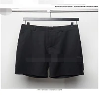 mens shorts summer new british style pure color simple fashion irregular diagonal design trend suit shorts