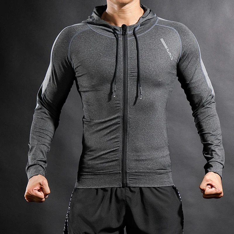 

Tights Workout Clothes Jacket Men's Outdoor Clothing Sports Hooded Cardigan Run Windbreaker Quick-drying Longsleeved Gym Hoodie