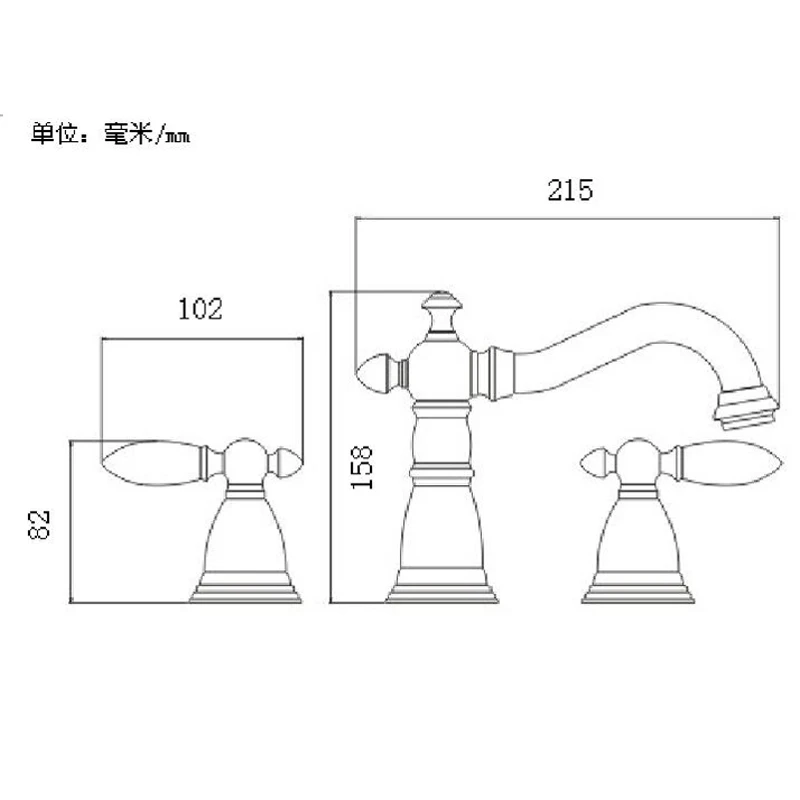 Сплит-смеситель Azos мягкая раковина из латуни под старину для ванной комнаты