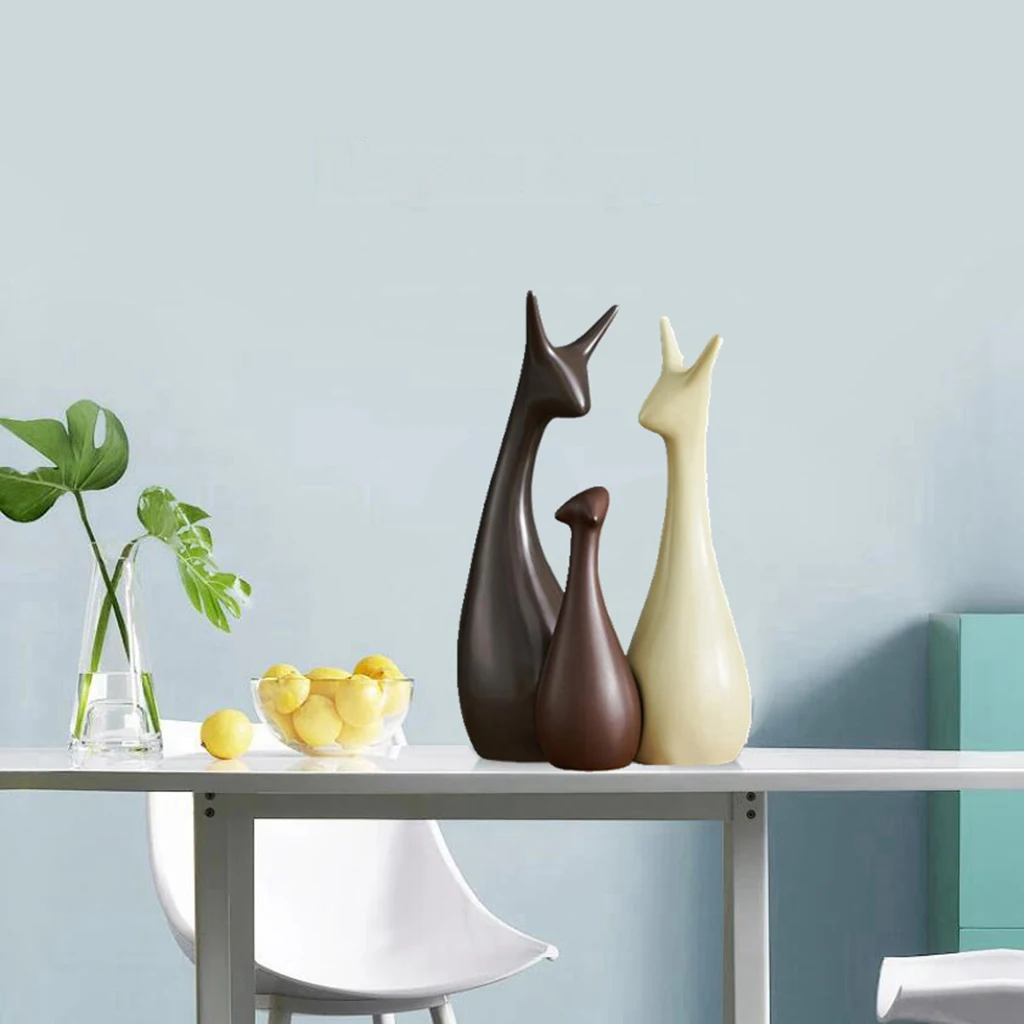 Шикарное искусство абстрактная скульптура Орнамент Дерево олень Статуэтка