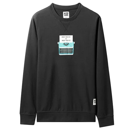 11Black Giordano мужской джемпер из натурального хлопка с печатным принтом на груди, имеет круглый вырез под шею,а так же несколько цветовых решений - Цвет: 11Black