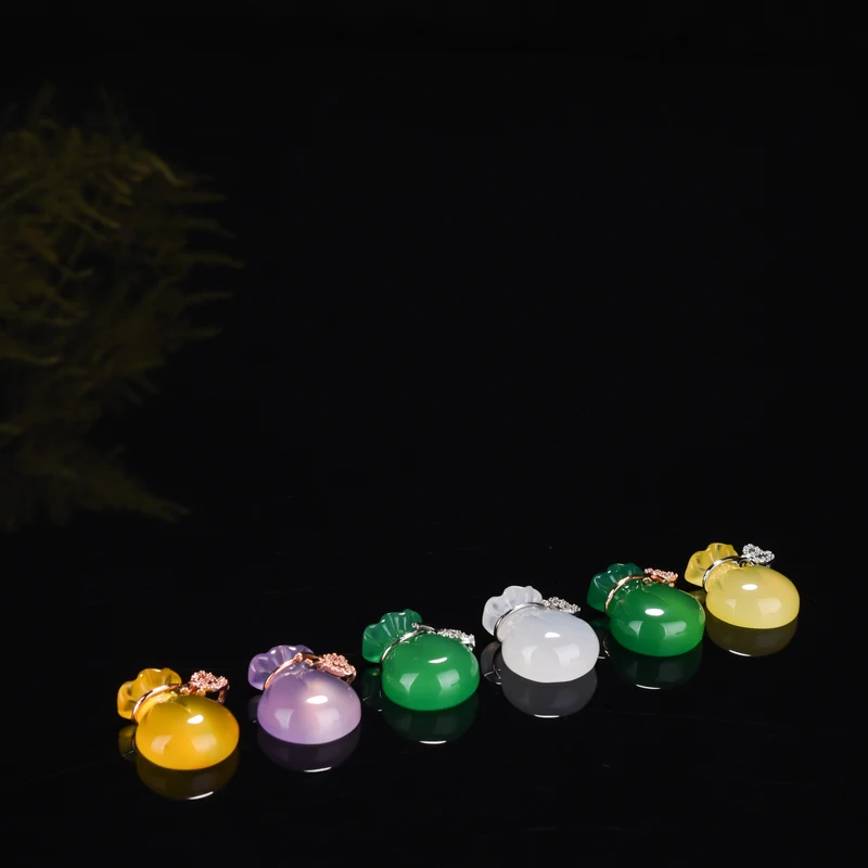 Женский кулон из серебра 925 пробы с натуральным нефритом|Подвески| |