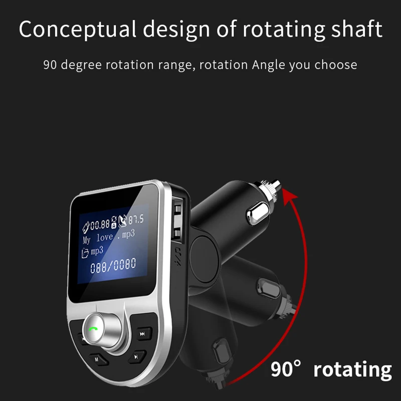 Автомобильный MP3-плеер fm-передатчиком Bluetooth Hands-Free Car Kit аудио MP3 модулятор 1.44 дюймов Дисплей 2.1A USB Автомобильное Зарядное устройство