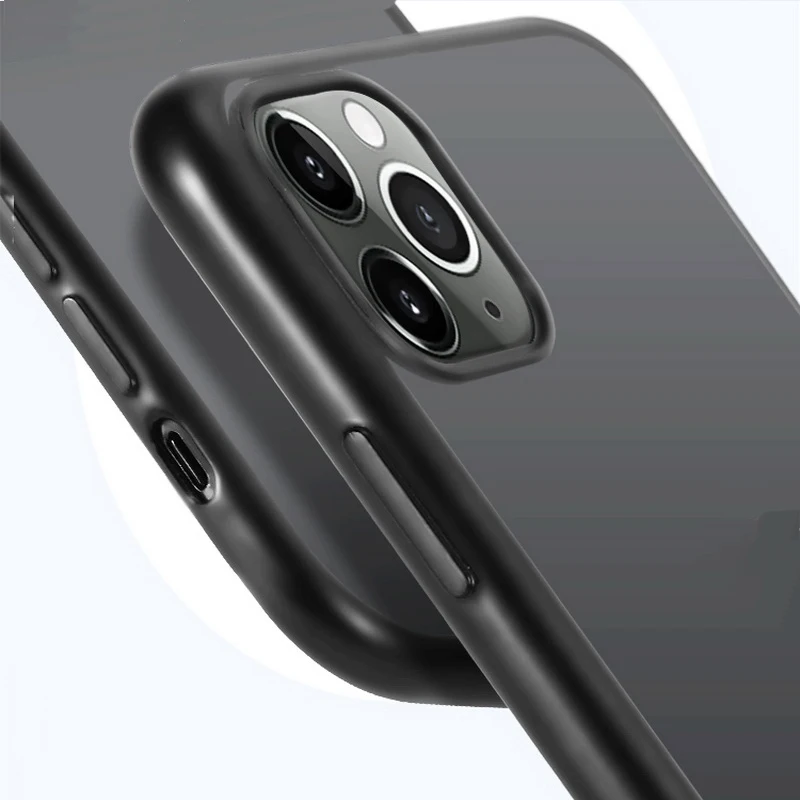 Чехол для iPhone 11 Pro Max XR X 10 8 7 Plus Ударопрочный Мягкий матовый прозрачный чехол из ТПУ