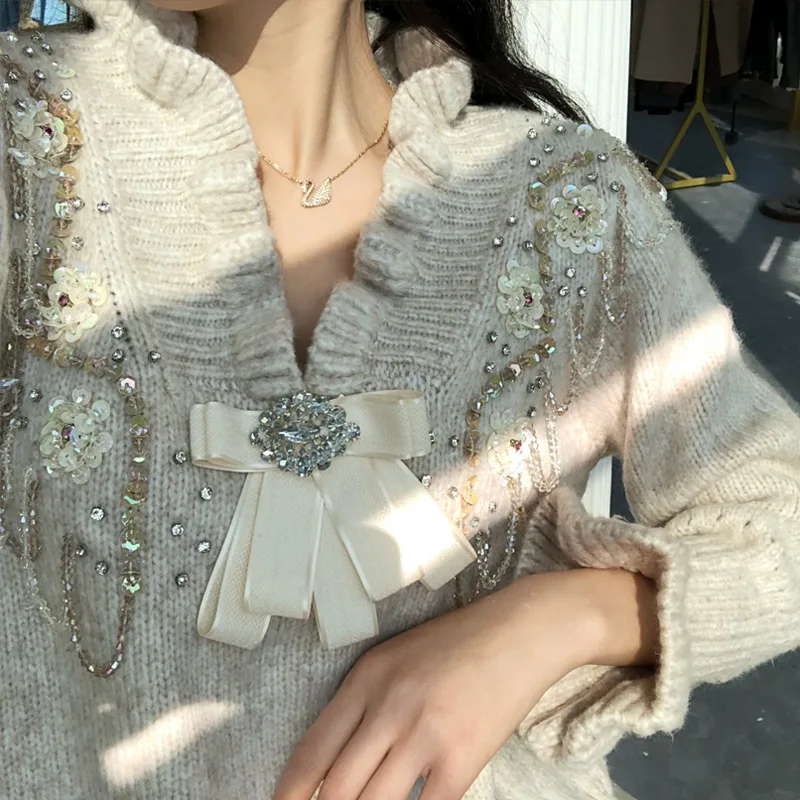 Осень 2020 новинка Женский вязаный свитер с высоким воротом женский модный