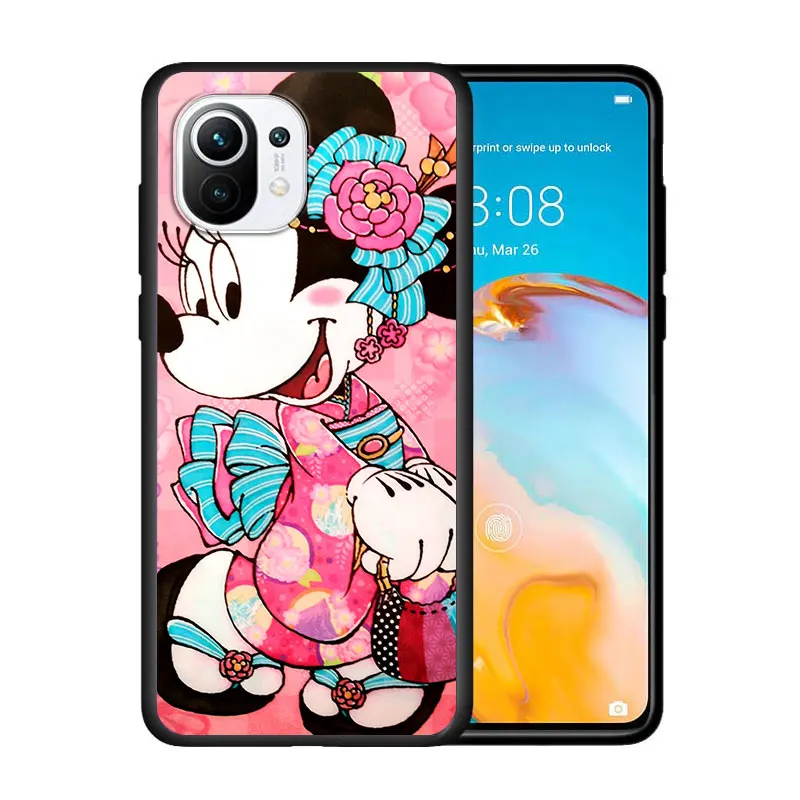 

Disney Minnie Mouse Cute for Xiaomi Mi 11 Lite 10T Note10 Ultra 5G 9 9T SE 8 A3 A2 A1 6X Pro Play F1 5G Black Phone Case