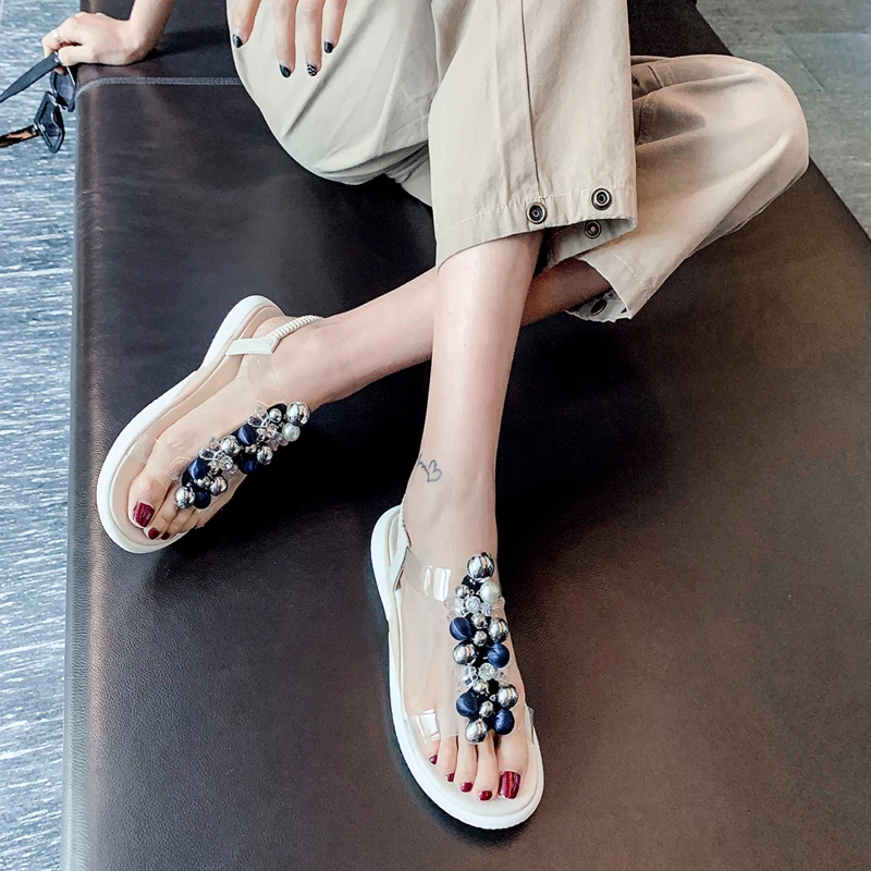 FEDONAS Для женщин корова кожаные сандалии из ткани расшитой блестками Туфли