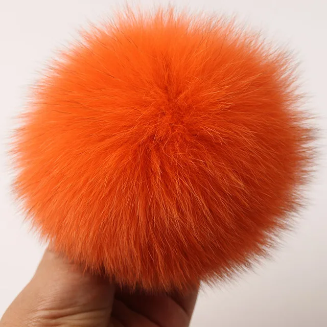 DIY 14-15 см Большая Настоящая шапка из меха лисы с помпоном из натурального меха помпон пушистый помпон Меховые помпоны для вязаных шапок шапки шапочки брелок - Цвет: 6