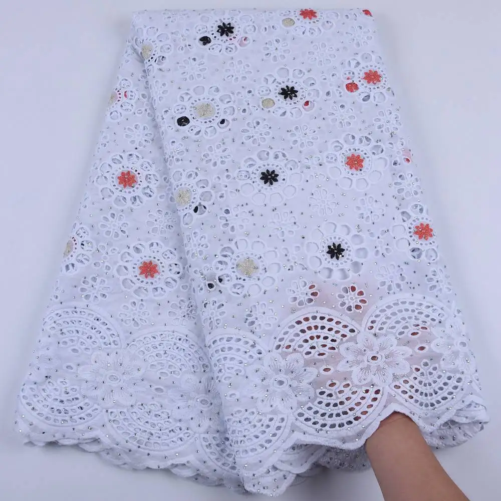 

Best Swiss Voile Lace 100% Cotton Fabric Embroidery Fabric Fashion Style High Quality African Lace Fabric For Party Dress S1679