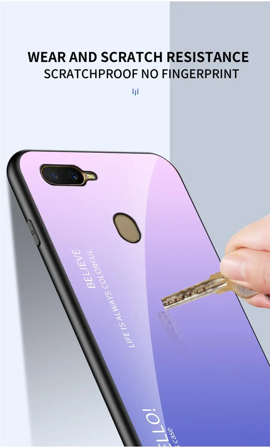 

OUDINI для Oppo A12 A7 чехол с градиентным стеклом чехол для Oppo A12 A7 чехол