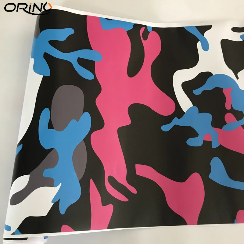 Цветная черная синяя белая розовая красная камуфляжная виниловая наклейка