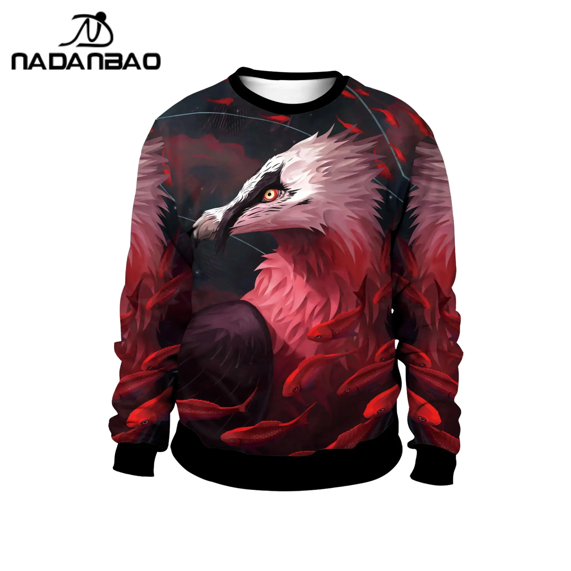 

Модный свитшот NADANBAO с животным, повседневный Свободный пуловер с круглым вырезом и длинным рукавом, уличная одежда с 3D принтом, зимний Топ д...