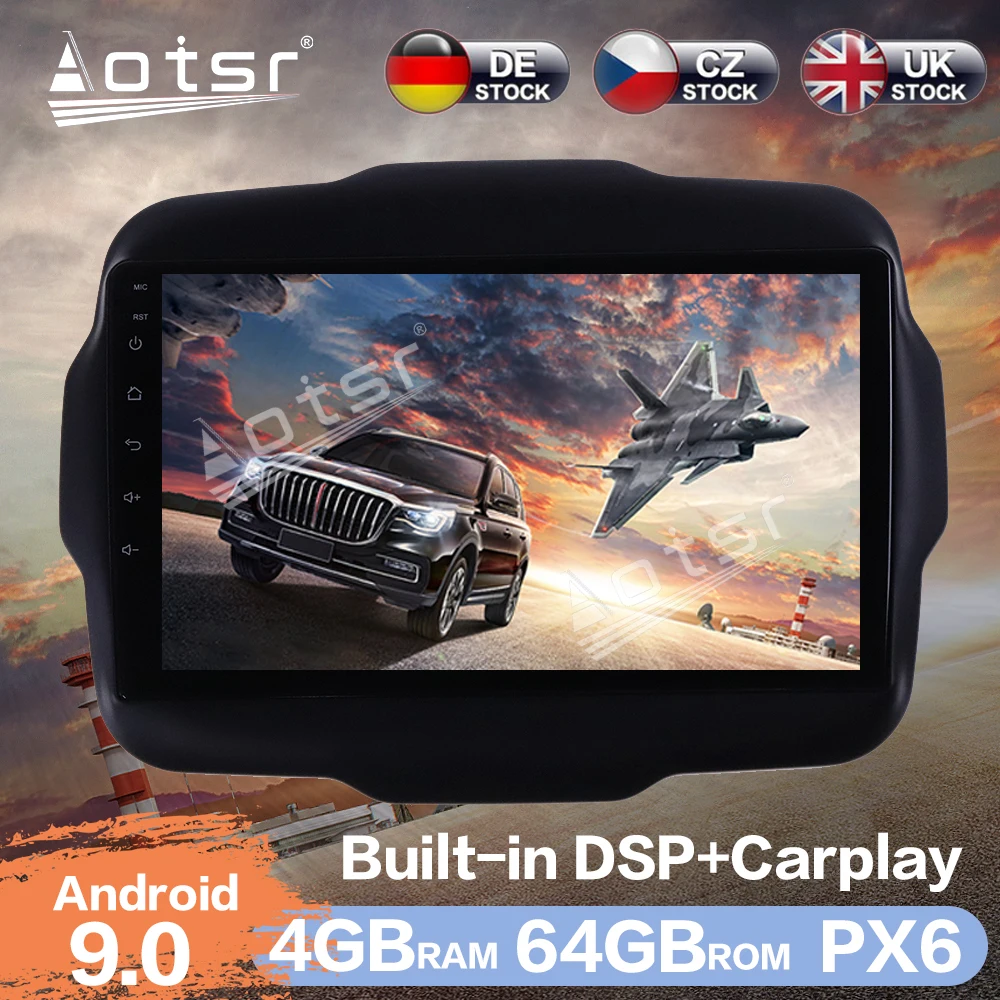 

Aotsr Android 9,0 4 Гб ROM автомобильное радио GPS-навигация DSP для Jeep Renegade 2014 - 2018 автомобильный стерео видео мультимедийный DVD-плеер