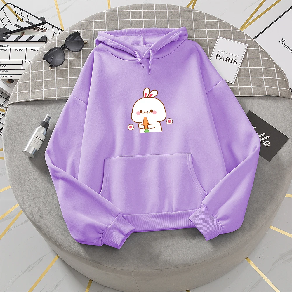 

Женская толстовка с капюшоном, с принтом кролика, большого размера, мягкая, в Корейском стиле, в стиле Харадзюку
