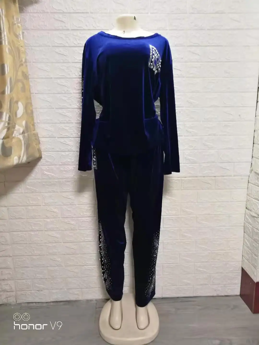 Бархатный комплект из 2 предметов Женская африканская одежда осень зима 2021