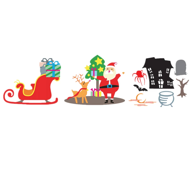 Санта-Клаус Рождественский подарок металлические Вырубные штампы Скрапбукинг