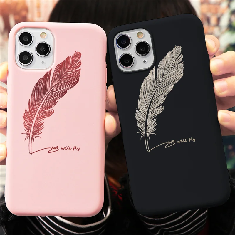 Милый чехол для iPhone девушек XS Max XR X матовый 6 6S 7 Plus 9 10 мягкая задняя крышка 8