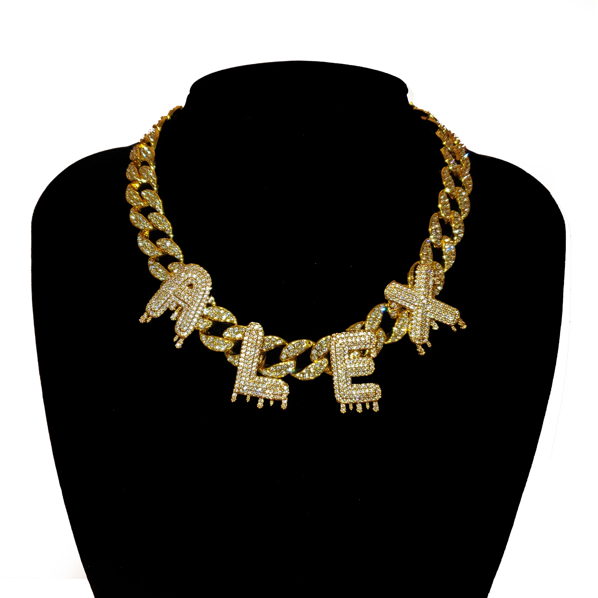 Кубинская цепочка с именем чокер на заказ надписью Ювелирное Украшение для