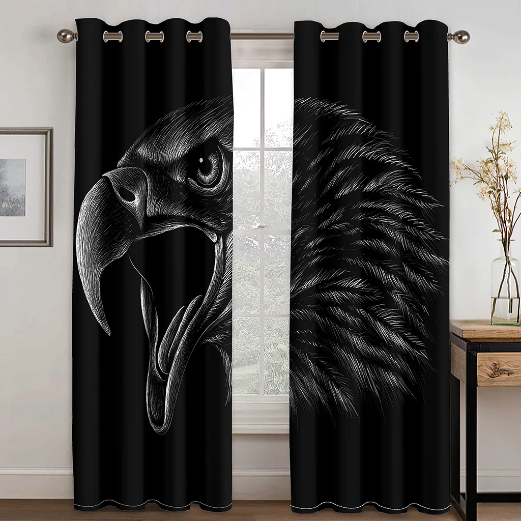 

Beautiful Photo Fashion Customized 3D Curtains black blackout curtains animal personality curtains