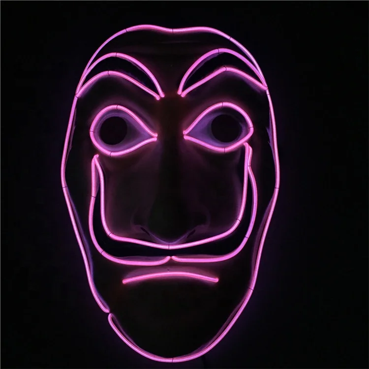 

Новый EL неоновая светодиодсветодиодный маска для Хэллоуина EL Wire Glow Косплей Маска дали Payday декор для ночного клуба карнавальные светильник ...