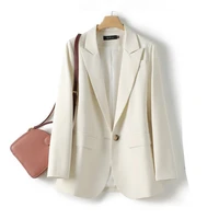 off white small suit jacket women 2021 new spring and autumn suit casual jacket womens blazers blazers white cotton