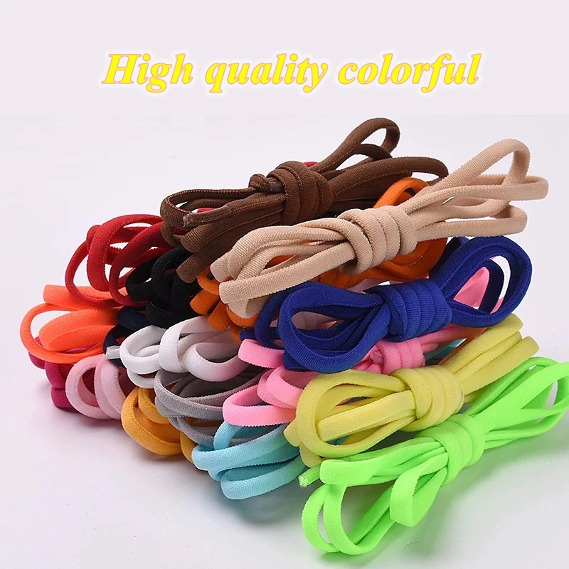 1Pair Elastic Locking Shoelaces Semicircle Shoelace Sneakers Shoe laces Quick No Tie Shoelace Kids Adult Shoes lace 21colors