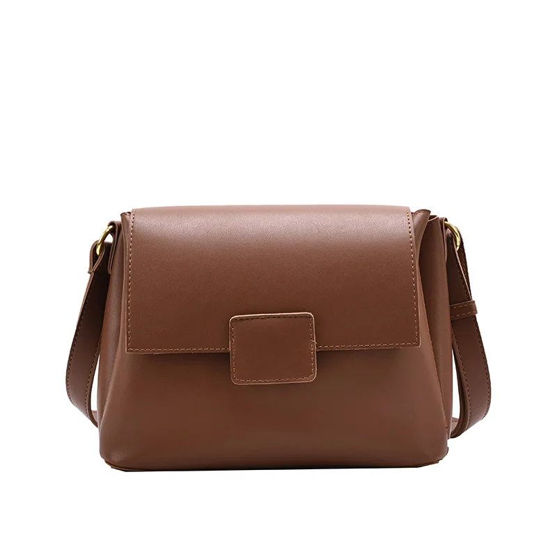 

Small Simple Solde Color PU Leather Crossbody Bags for Women 2021 Winter Trending Travel Handbag Lady Luxury Shoulder Hand Bag