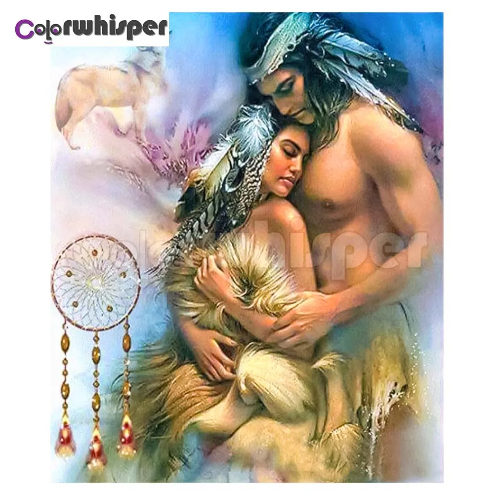Алмазная живопись 5D полноразмерная/круглая вышивка индийская парная алмазная