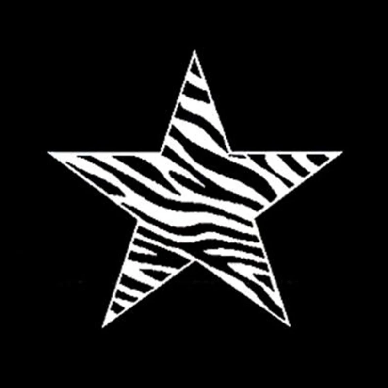 Черная/серебряная забавная Зебра печатная звезда автомобильная наклейка