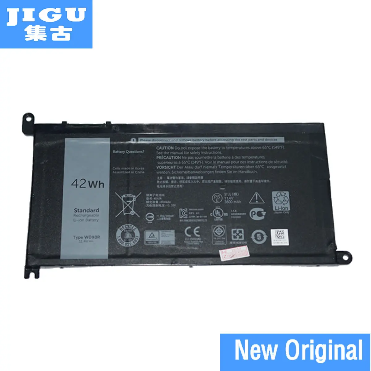 Оригинальный аккумулятор JIGU для ноутбука 3CRH3 WDX0R T2JX4 WDXOR DELL Inspiron 13 5000 5368 5378 7368 14 7000