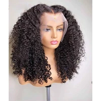 black middle part kinky curly human hair jewish wigs brazilian hair swiss lace top wig virgin hair wigs for blackwhite women