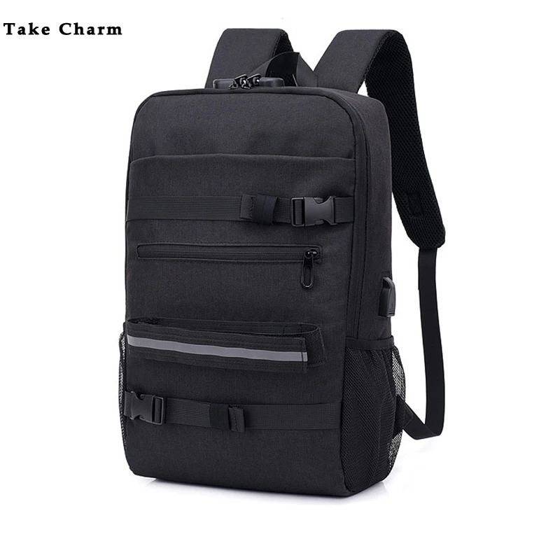 Повседневная мужская дорожная сумка Студенческая для скейтборда рюкзак с usb