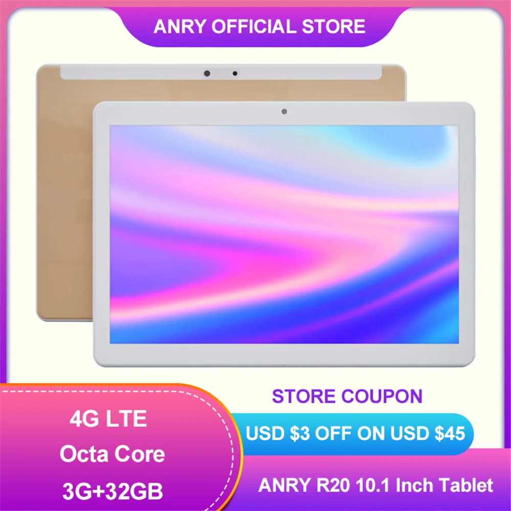 Анри планшетный ПК 10 дюймов Octa Core 4G Телефонный звонок 2 Гб Оперативная память 32 GB