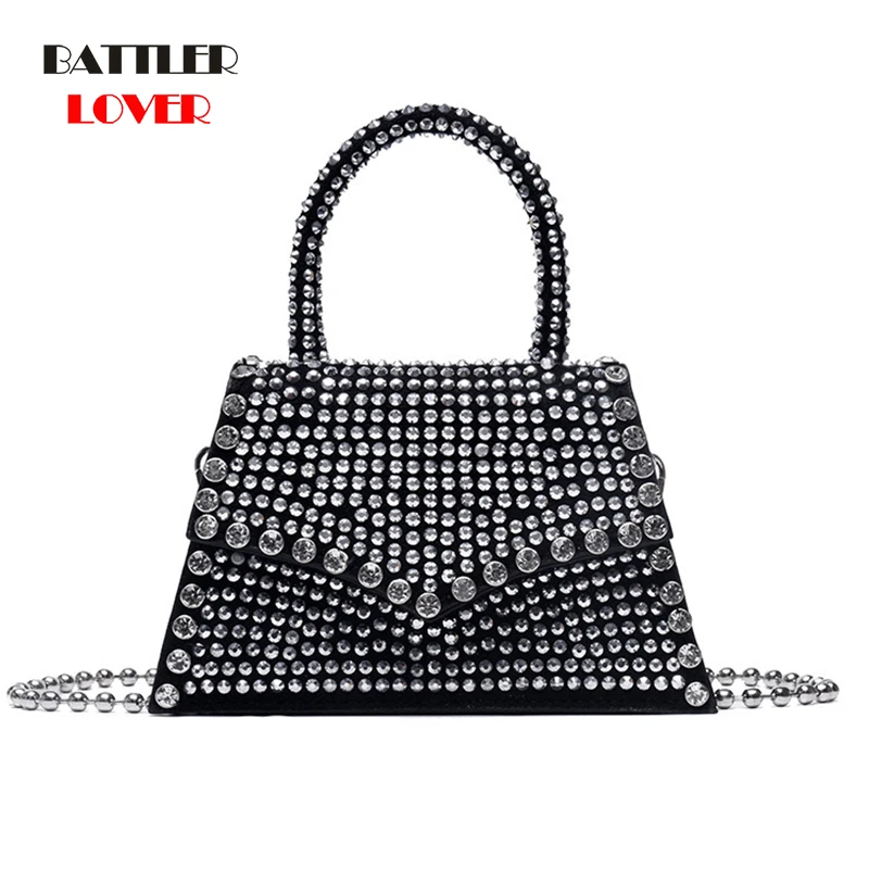 

Diamond Small Flaps Bag for Women 2021 Summer High Quality Designer Beading Handbag Female Chain Shoulder Messenger Travel Purse