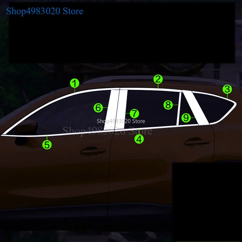 Car styling stainless steel glass window garnish pillar middle column trim hoods molding For Mazda CX-5 CX5 2013 2014 2015 2016 |
