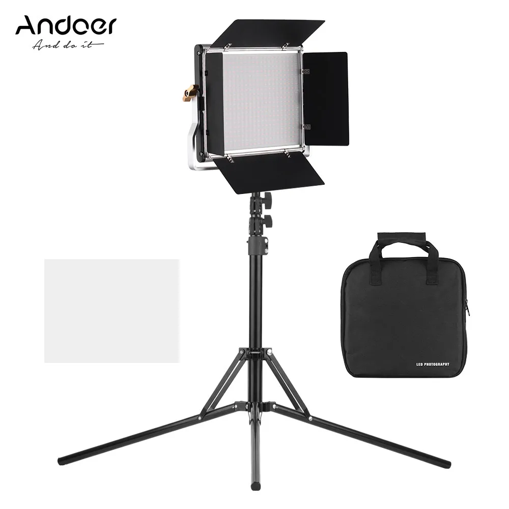 

Портативная панель Andoer для видеосъемки, заполняющая лампа, регулируемая яркость 3200-5600K, цветовая температура CRI95 + светильник ставкой