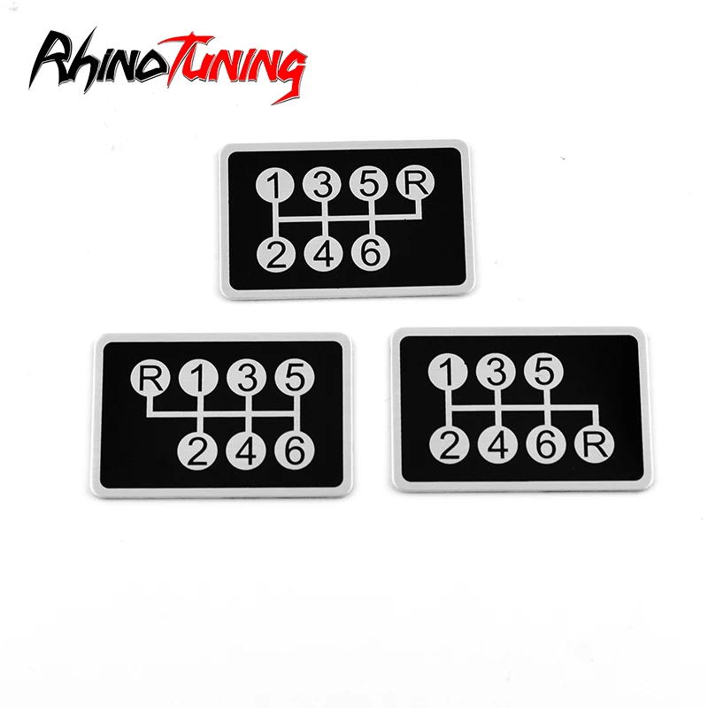 1 шт. ручная Автомобильная 6-скоростная наклейка переключение передач узор бампер наклейка алюминиевый Универсальный Стайлинг Креативный логотип Обложка Наклейка значки