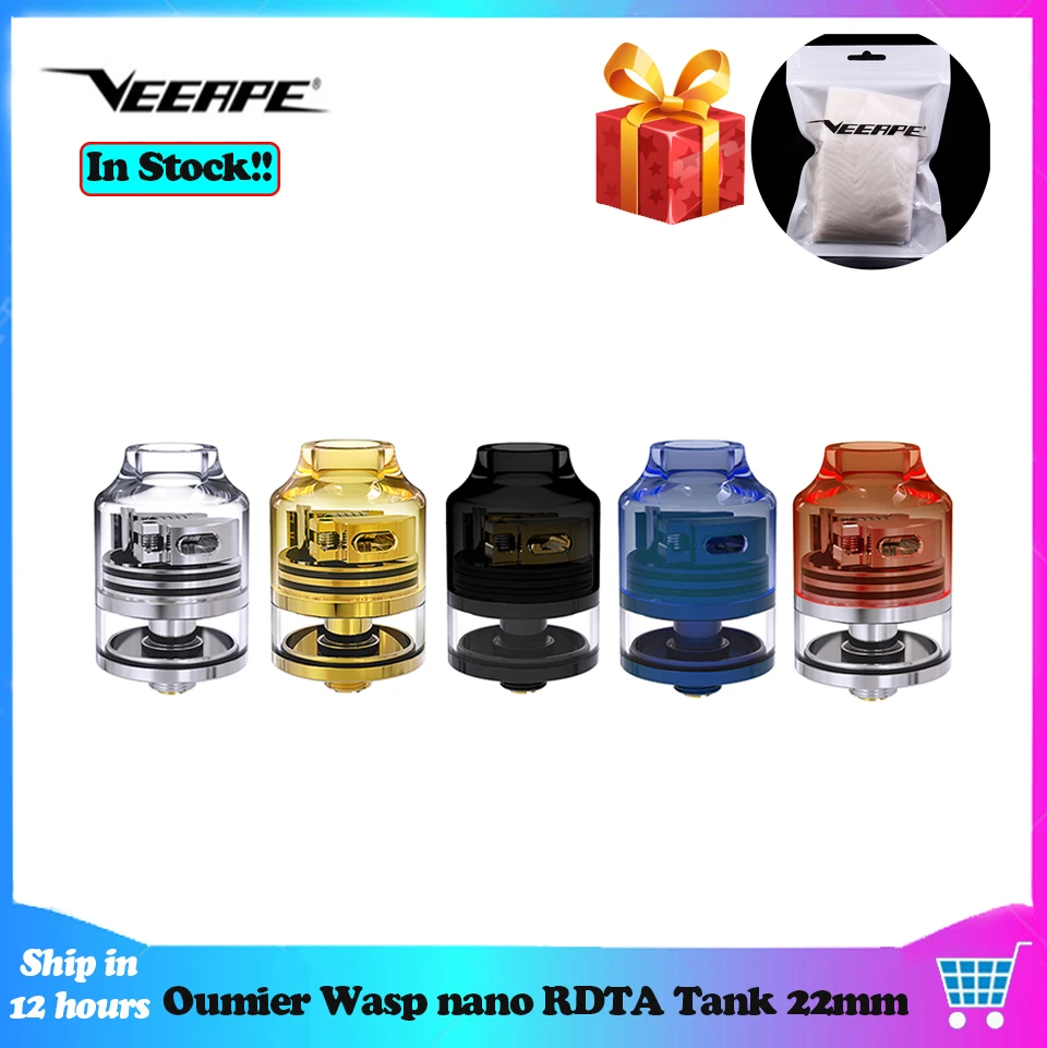 Оригинальный Veeape Oumier ОСА nano RDTA Танк 22 мм регулируемый поток воздуха 2 мл Vape танк