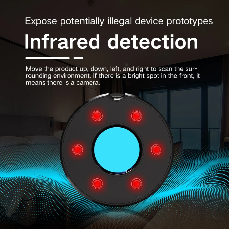 mini anti spy hidden camera lens detector sound light vibration alarm scanner anti candid thief micro secret cam small finder free global shipping