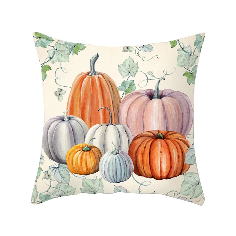 

New Halloween Home Gothic Decor Pumpkin Series Pillow Cushion Art Painting Printed Cotton Country Wind Throw Pillow Covers/Case
