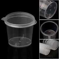 100pcs 25ml small plastic disposable sauce cups with lid food storage containers boxes