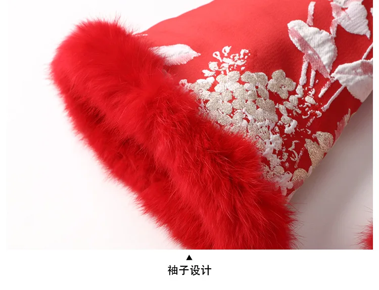 new year chinese-style dress Tang Costume collar cotton-padded jacket retro printing long-sleeved Short coat winter jackets